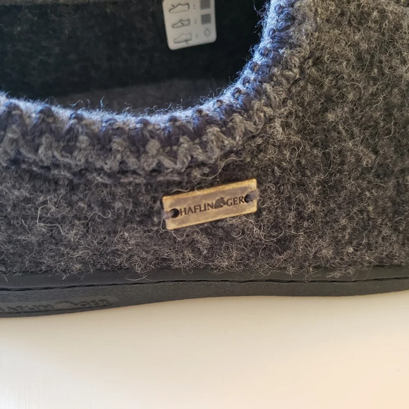Haflinger ATB Hard Sole Dark Gray Wool Indoor/Outdoor Slippers Size EU 47/US 14 - Picture 10 of 15